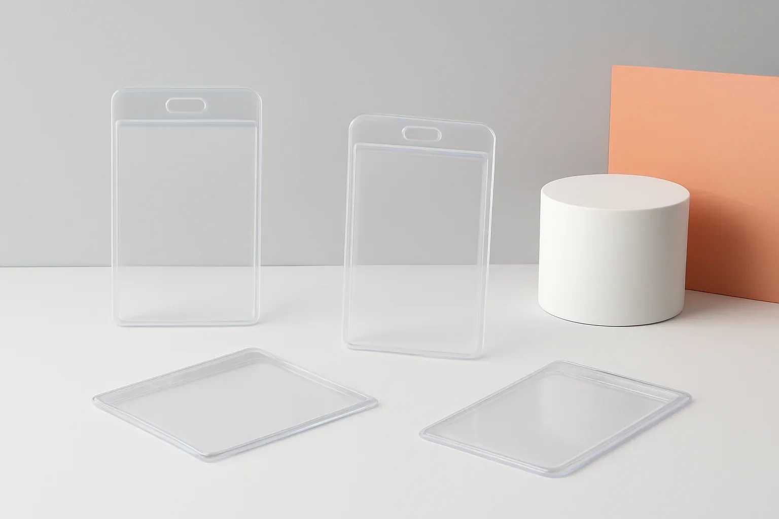 Badge Holders presented in a clean promotional setting