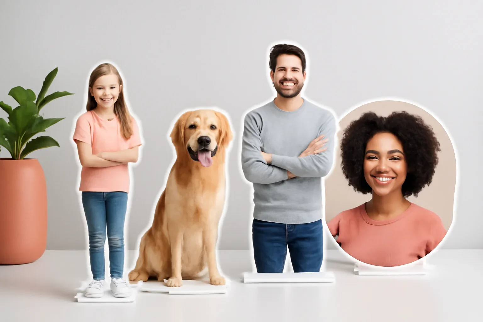 Custom Cutouts presented in a clean promotional setting