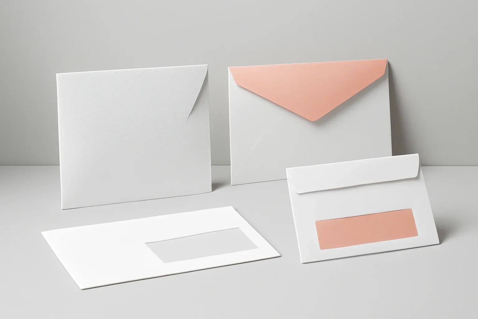 Custom Envelopes presented in a clean promotional setting