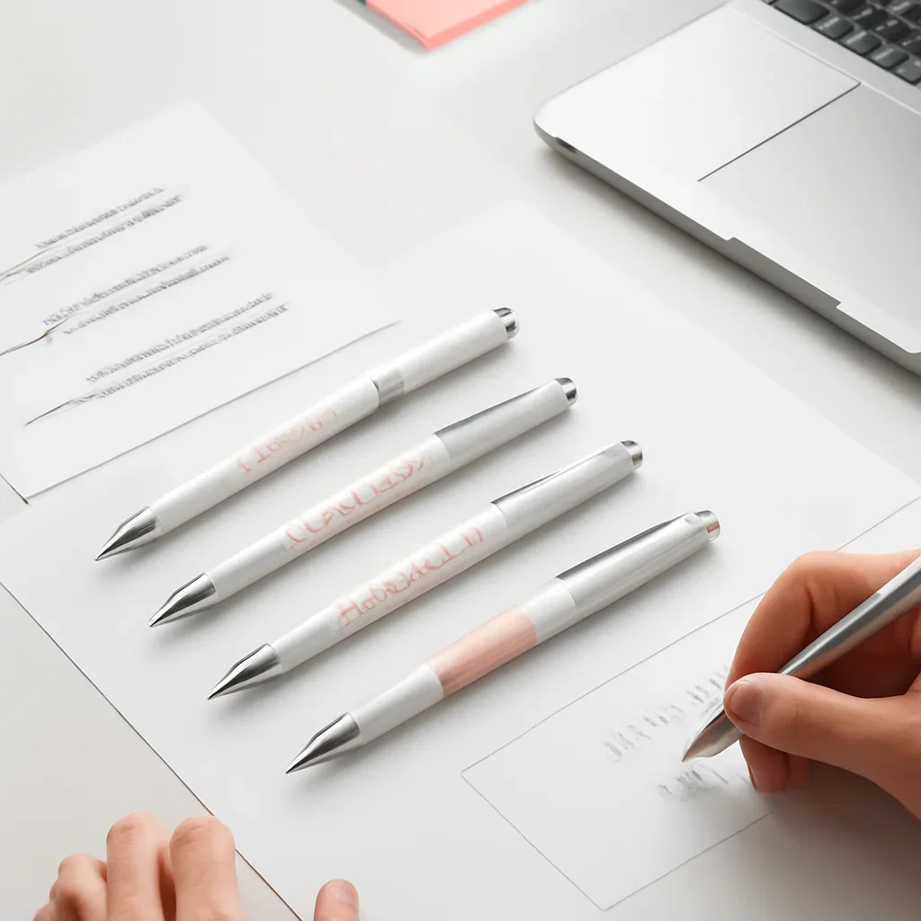 Custom Pens artwork and production planning in progress