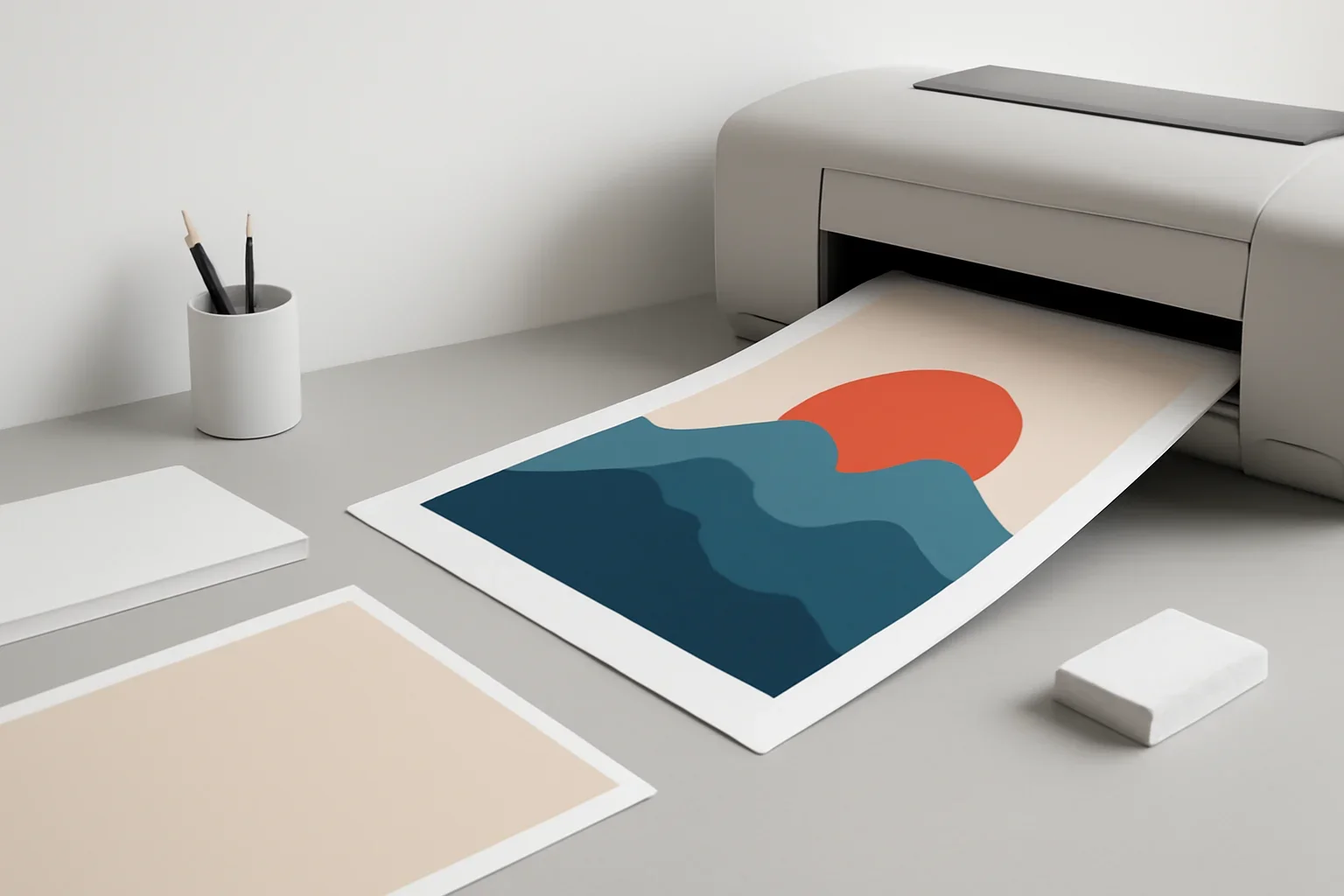 Poster Printing presented in a clean promotional setting