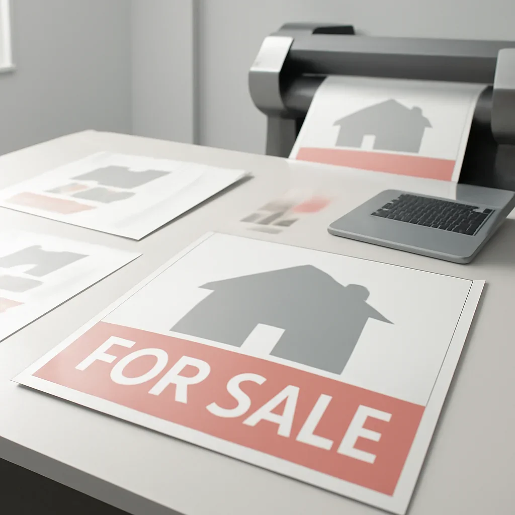 Real Estate Signs artwork and production planning in progress