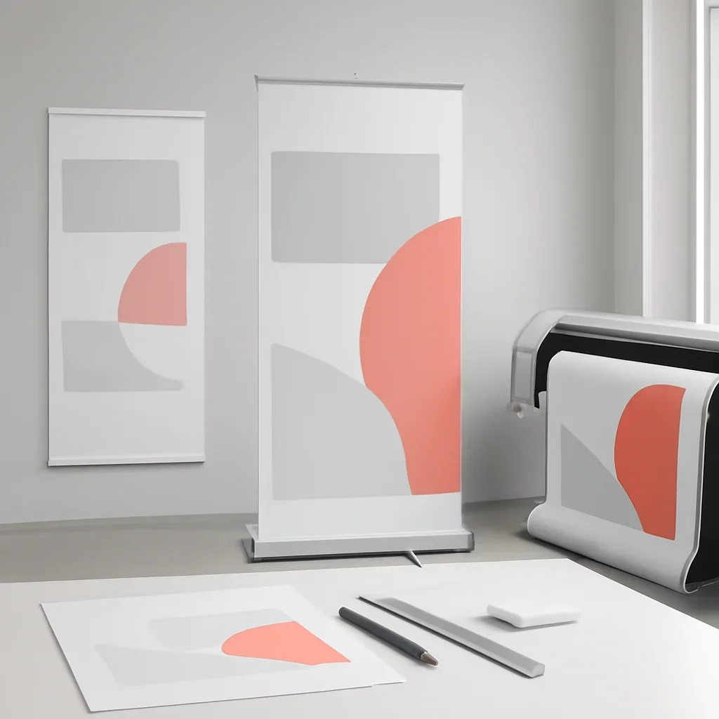 Retractable Banner Stands artwork and production planning in progress