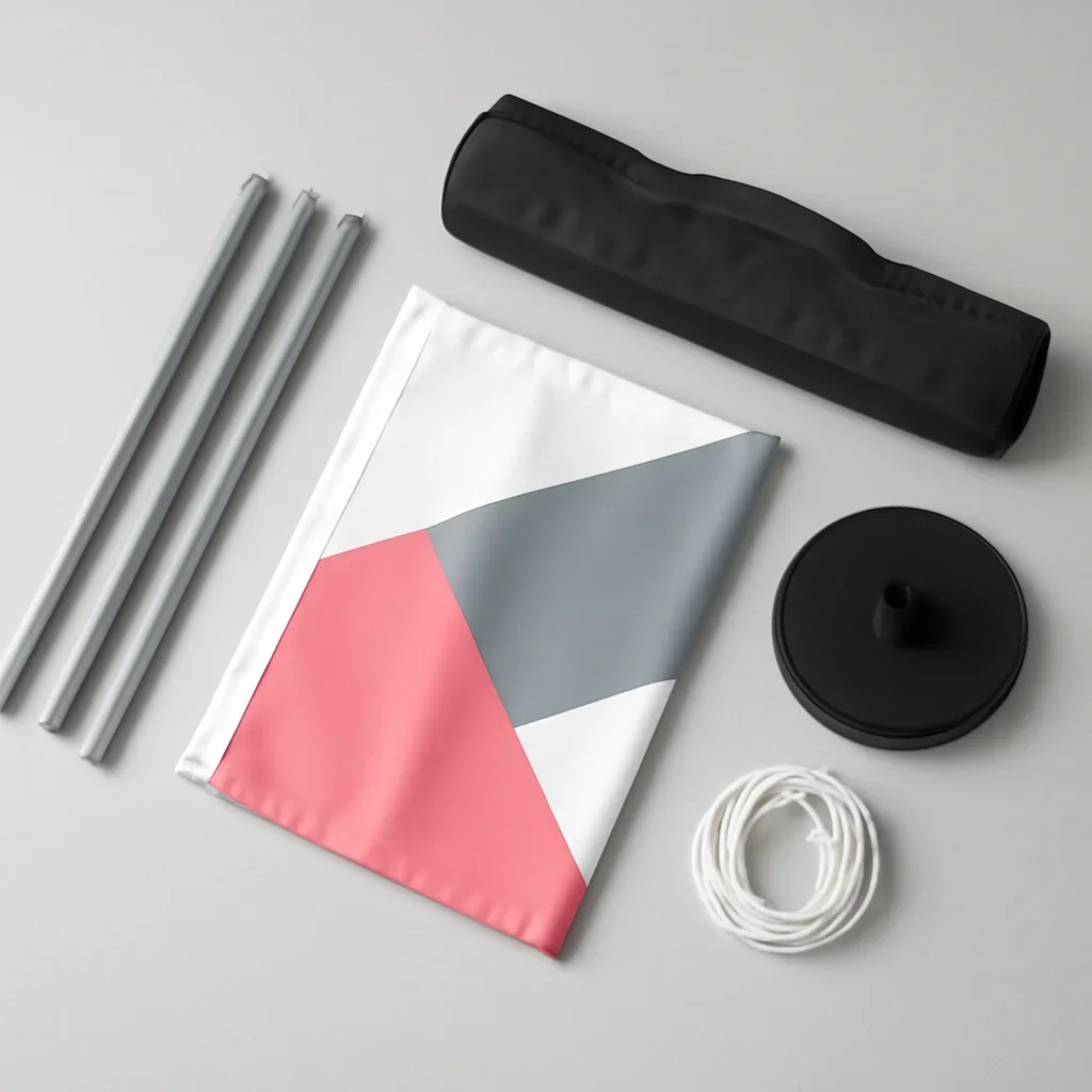 Custom Flag Setup Guide ready for delivery, installation, or event setup