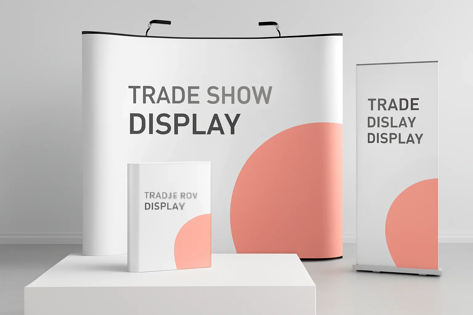 Trade Show Display Design Guide presented in a clean promotional setting