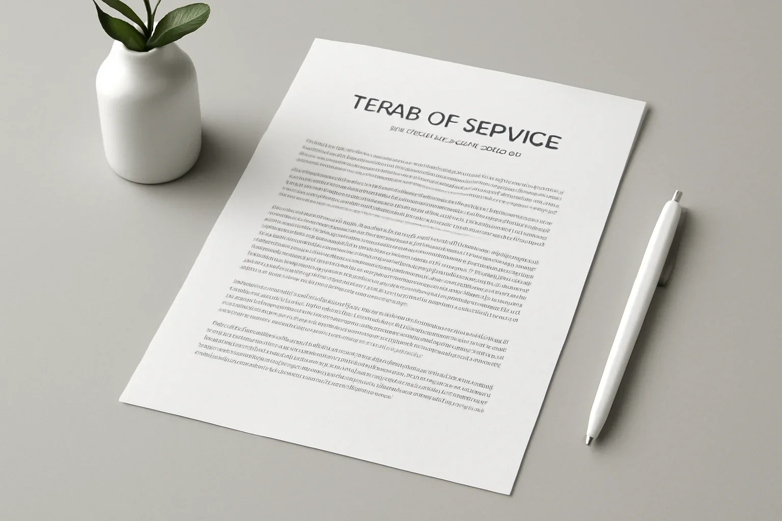 Terms of Service presented in a clean promotional setting